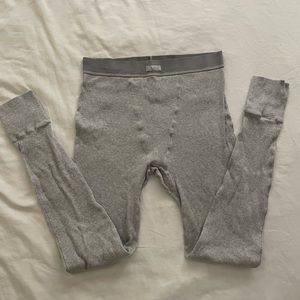 SKIMS cotton ribbed leggings Heather grey